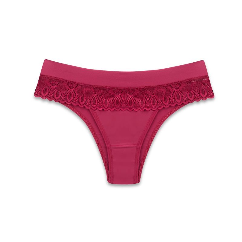 Calcinha modelo tanga em poliamida e renda - DESEJO